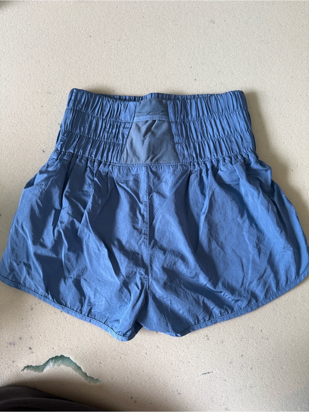 Free People Smocked-Waist Athletic Shorts in Blue - Picture 4 of 4